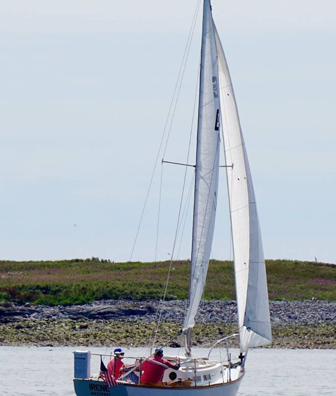 "Irene" off Ballast Island at start of PSYC Regatta.